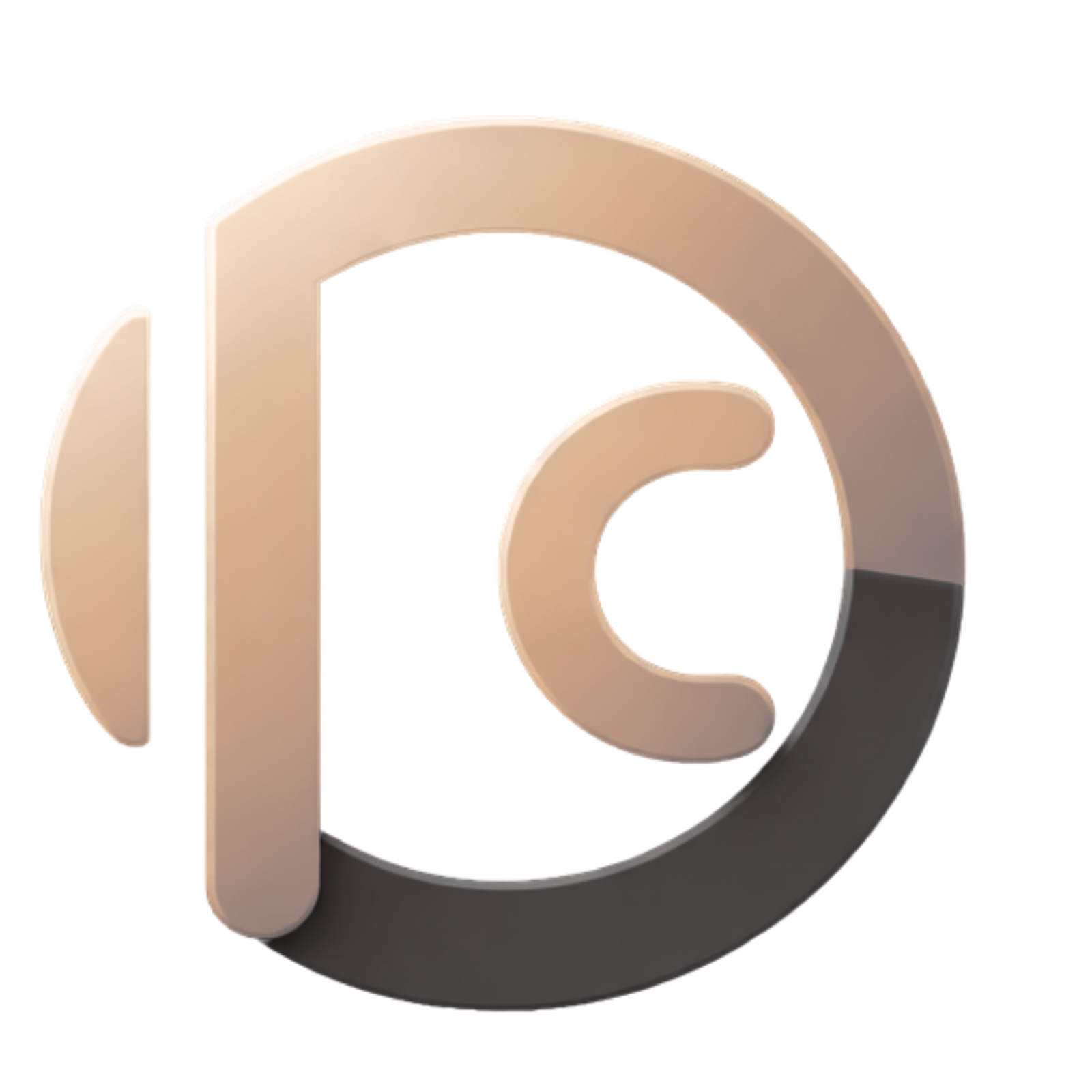 Logo - a circle with a straight line and a small letter C within th circle